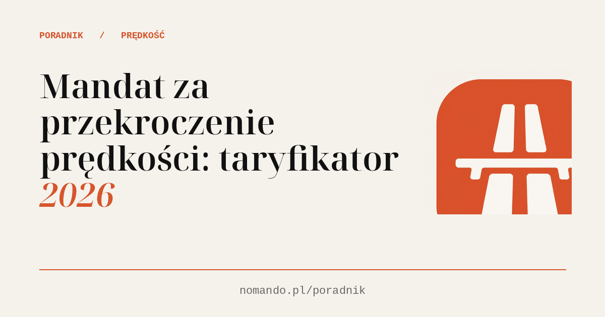 Mandat za przekroczenie prędkości 2026: kwoty i punkty